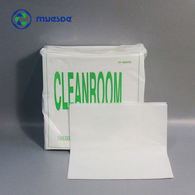 55% Cellulose 45% Polyester Presaturated Cleanroom Wipes 68g Fabric White Polyester Wiper 9x9