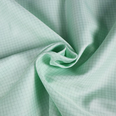 98% Polyester  2% Carbon Fiber 5mm Conductive Grid ESD Fabric Green
