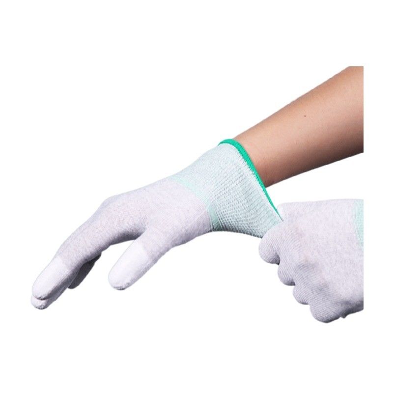 Lint Free ESD Cut Resistant Gloves 13gsm Conductive Carbon Fiber PU Palm Fit
