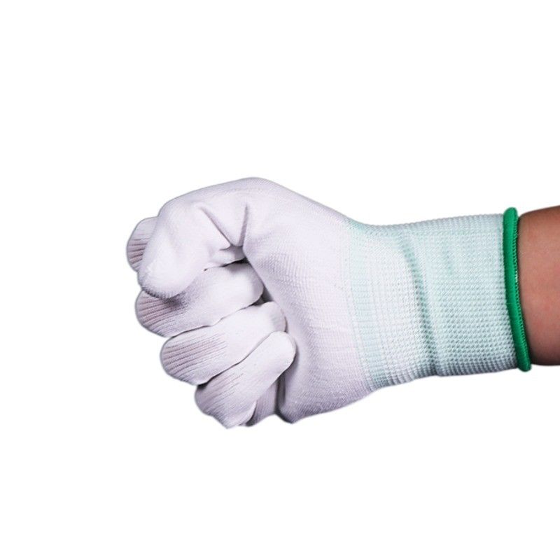 Lint Free ESD Cut Resistant Gloves 13gsm Conductive Carbon Fiber PU Palm Fit