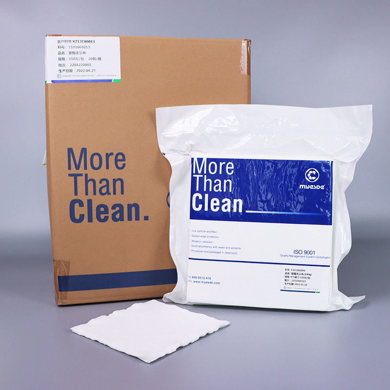 Two Layer Cleanroom Polyester Wipes Class 100 9 Inch LCD TV 140g