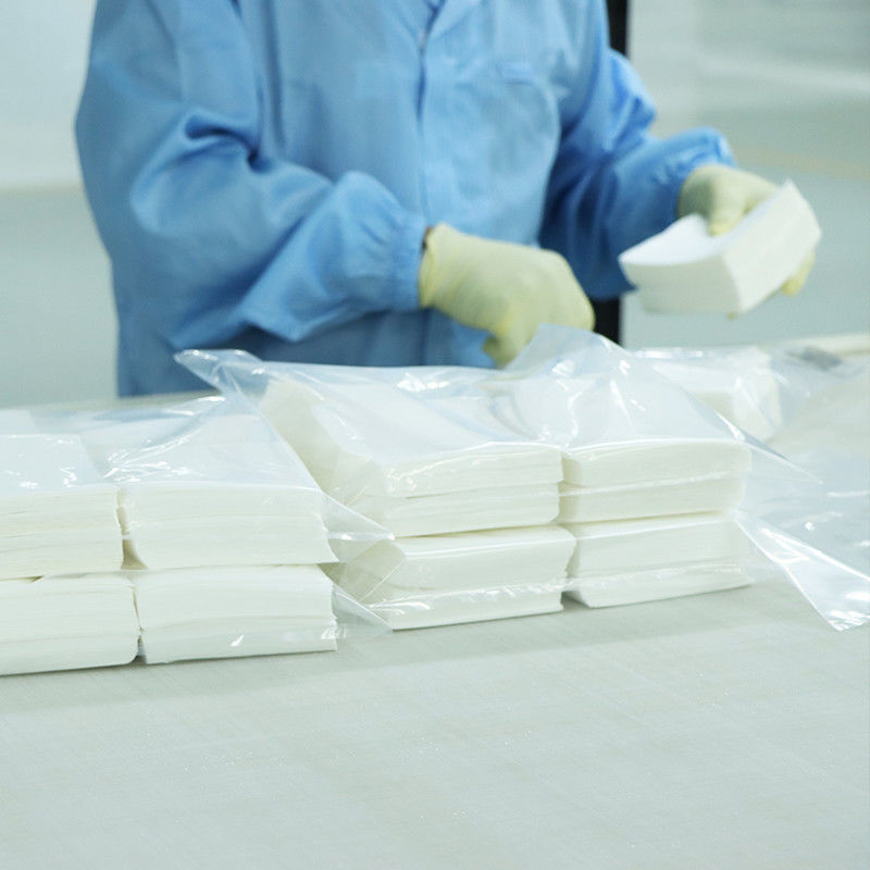 Pharmaceutical Cleanroom Polyester Wipes 2 Ply 120gsm 6x6 Inch Class 100