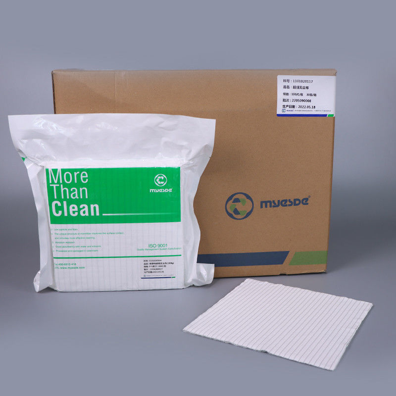 6x6 Inch 180g Cleanroom Microfiber Wipes Class 10-100 Industrial Cleaning Cloth