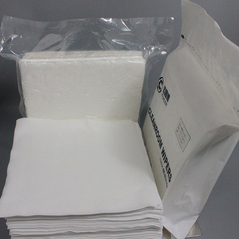 Knit 2 Ply Cleanroom Polyester Wipes Lint Free Sterile Wipes Ultrasonic Sealed Edge