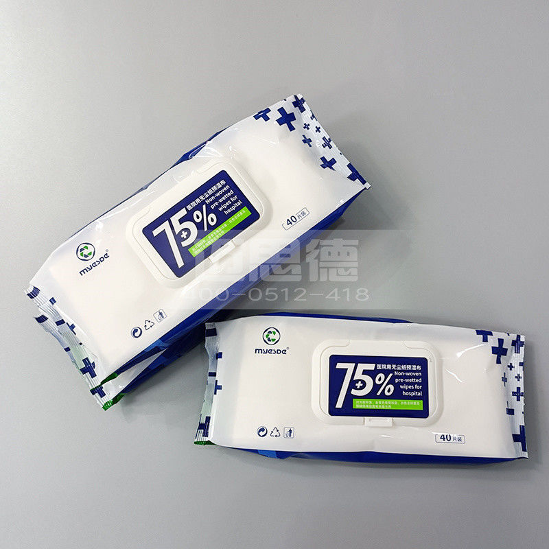 Global Agents Unscent Presaturated Cleanroom Wipes Nonwoven 40pcs Water Wet Wipes