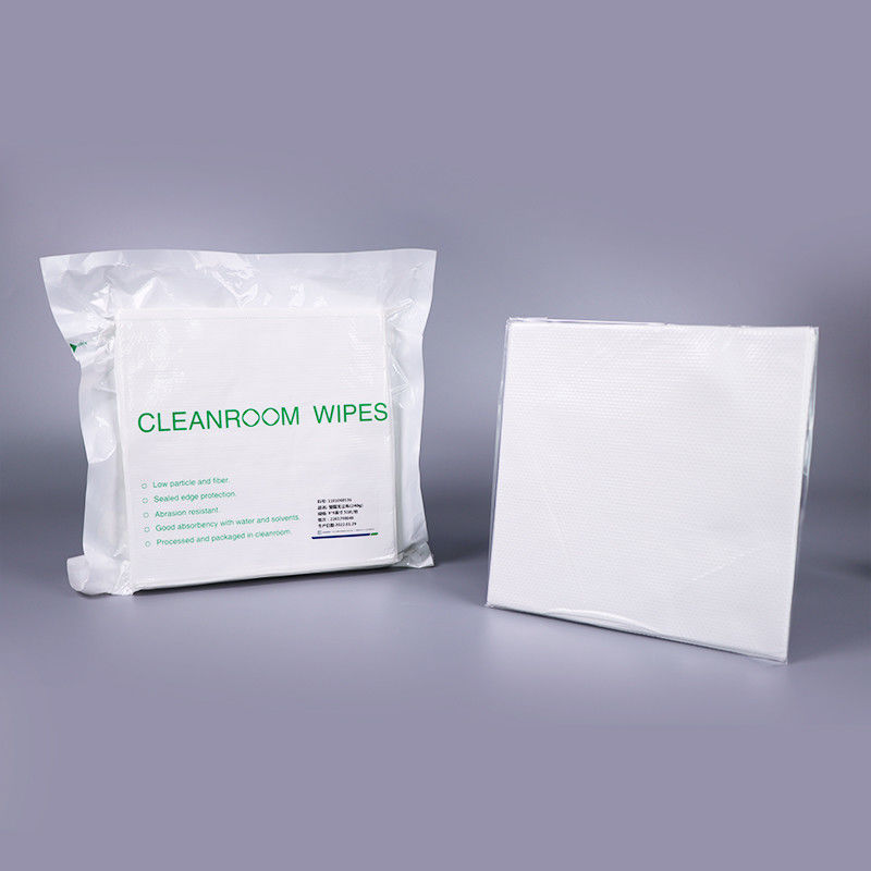 100 Polyester 240g Sterile Cleanroom Wipes 2 Ply 9x9 Inch Ultrasonically Sealed Edge
