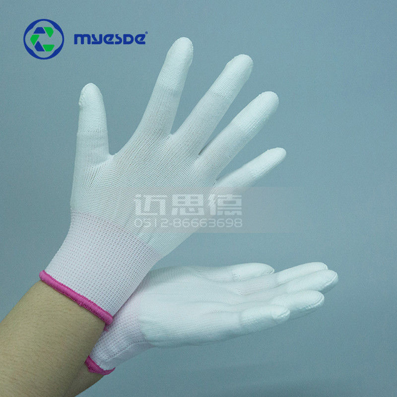 High Density White Polyester Cleanroom Gloves Carbon Fiber ESD Gloves Industrial Good Quality