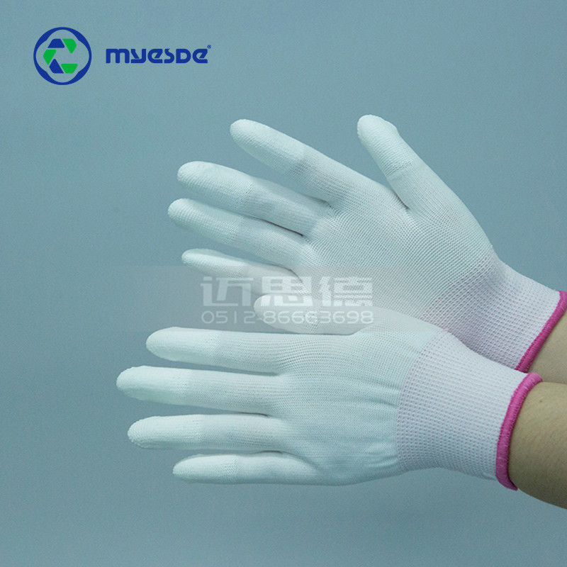 High Density White Polyester Cleanroom Gloves Carbon Fiber ESD Gloves Industrial Good Quality