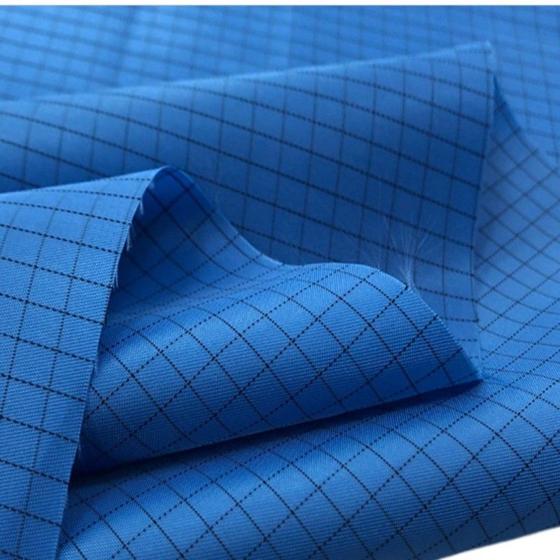 Cleanroom Lint Free Polyester ESD Safety Anti Static Fabric For Lab Clothing