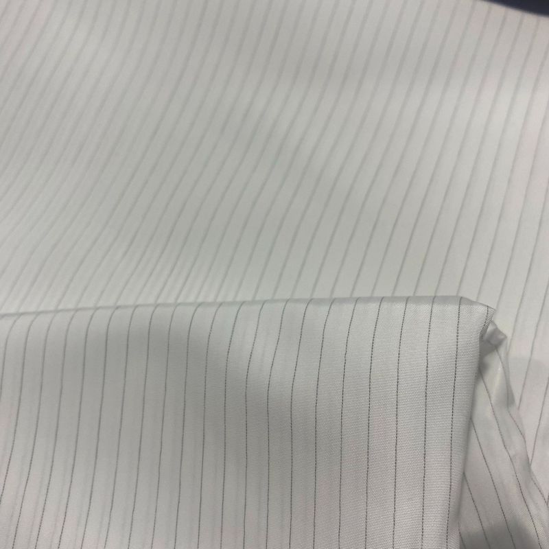 5mm Stripe Antistatic ESD Fabrics 99% Polyester 1% Conductive Carbon Fiber