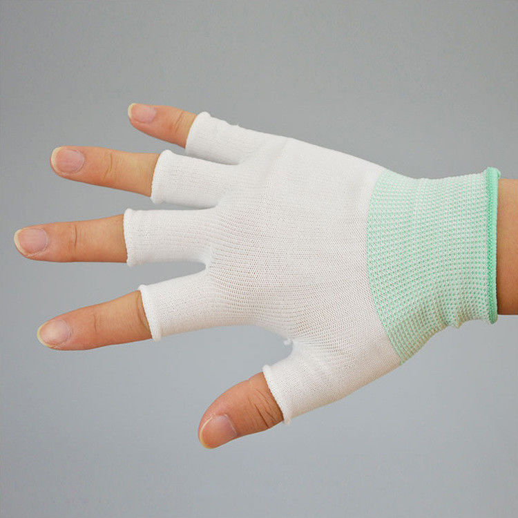 Knit Low Lint Half Finger Nylon Polyester Glove Liners Medium Weight 13 Gauge
