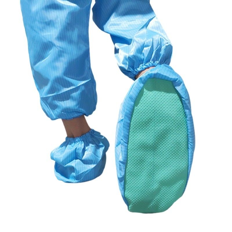 Functional Esd 100% Polyester With Conductive Fiber Anti Static Cleanroom Overshoes