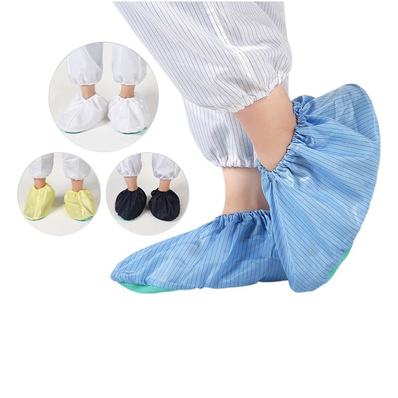 Functional Esd 100% Polyester With Conductive Fiber Anti Static Cleanroom Overshoes