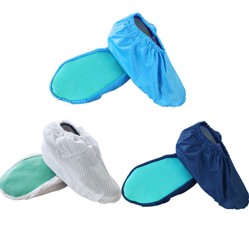 Functional Esd 100% Polyester With Conductive Fiber Anti Static Cleanroom Overshoes