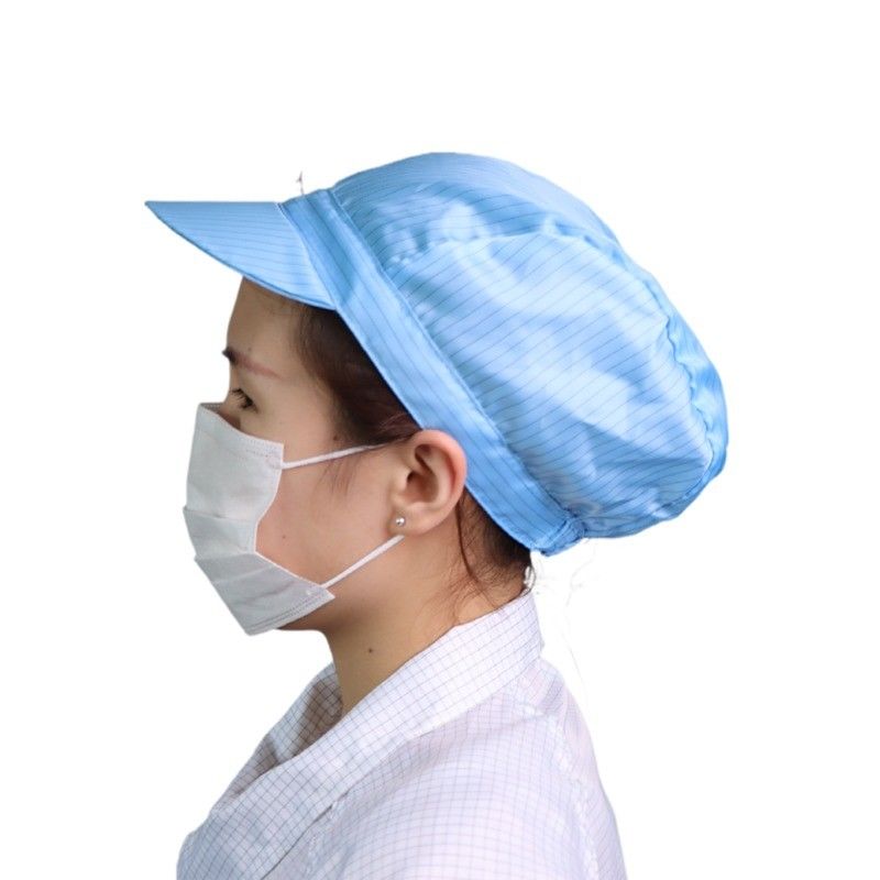 Clean Room Cap Electronic Factory Workwear Antistatic Polyester Work Esd Cap For Indian market esd Hat