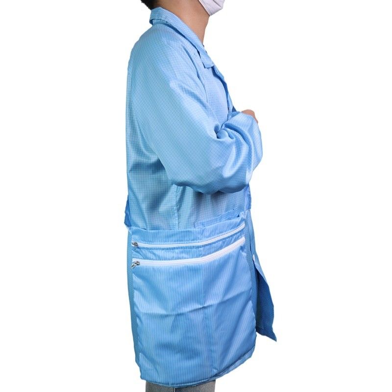 Ziplock Blue Anti-static Lint Free Fabric Bag ESD Clothing Bag Anti Static ESD Polyester Cleanroom Bag With Zipper