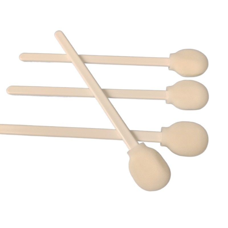 Industrial Foam Swabs Lint Free Large Circular Head Cleanroom Foam Swab With PP Plastic Handle