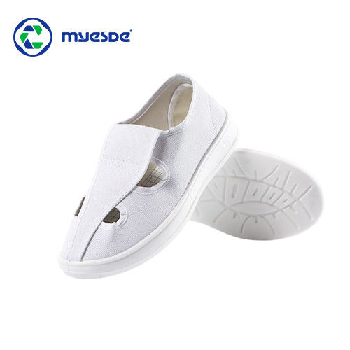 esd protection shoes Pu White blue Shoes Anti-static Esd Pu Esd Cleanroom Shoes With 4 Holes Welcro cleanroom esd shoes
