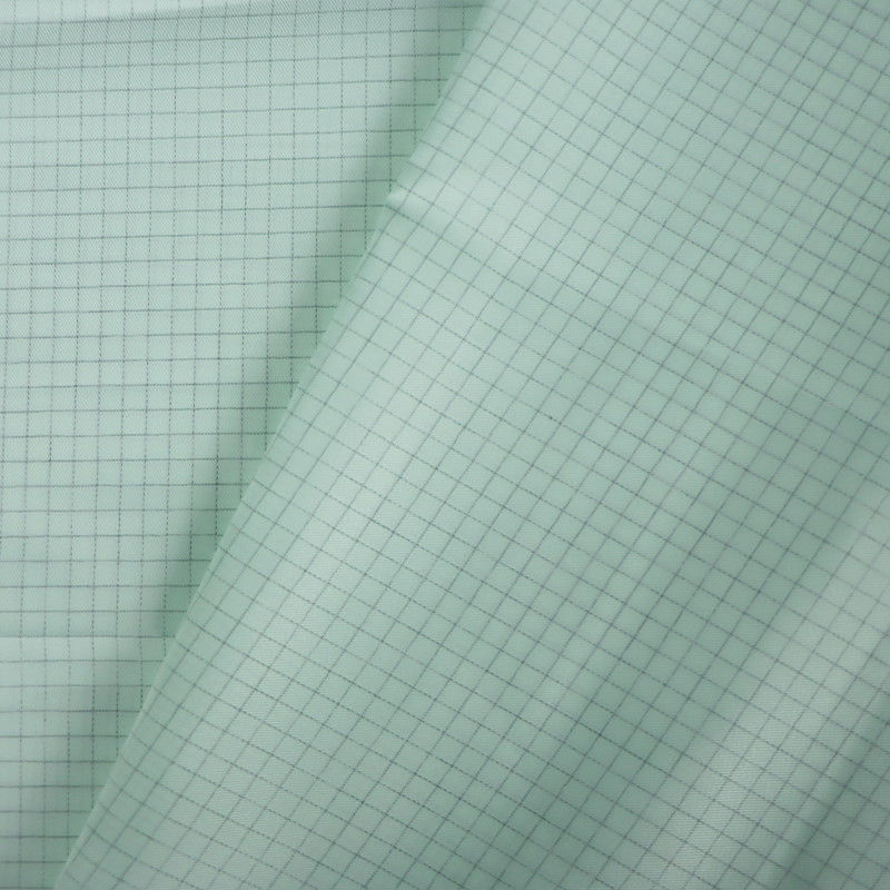 98% Polyester  2% Carbon Fiber 5mm Conductive Grid ESD Fabric Green