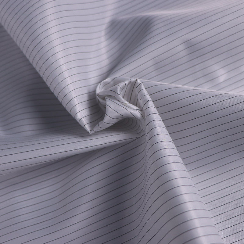 Washable Dust-proof Anti-static ESD Polyester Fabric With 2.5mm Stripe Conductive Wire