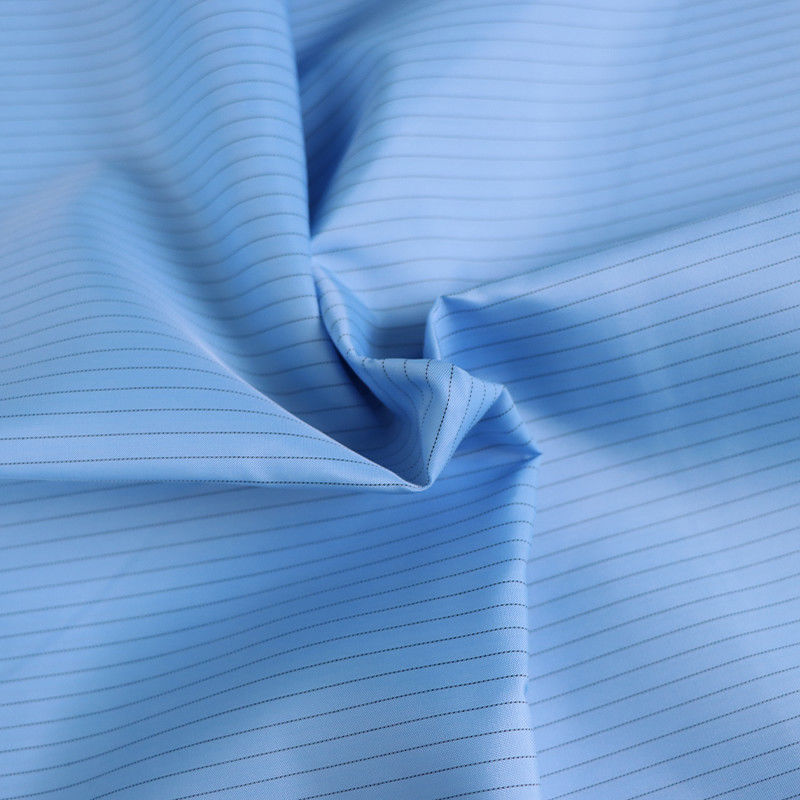 Cleanroom 75D*75D 2.5mm Grid Fabric With 98% Polyester 2% Conductive Filament
