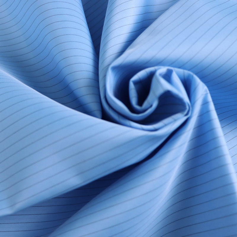 98% Polyester 2% Conductive Filament Electrostatic Discharge Fabric With 2.5mm Strip