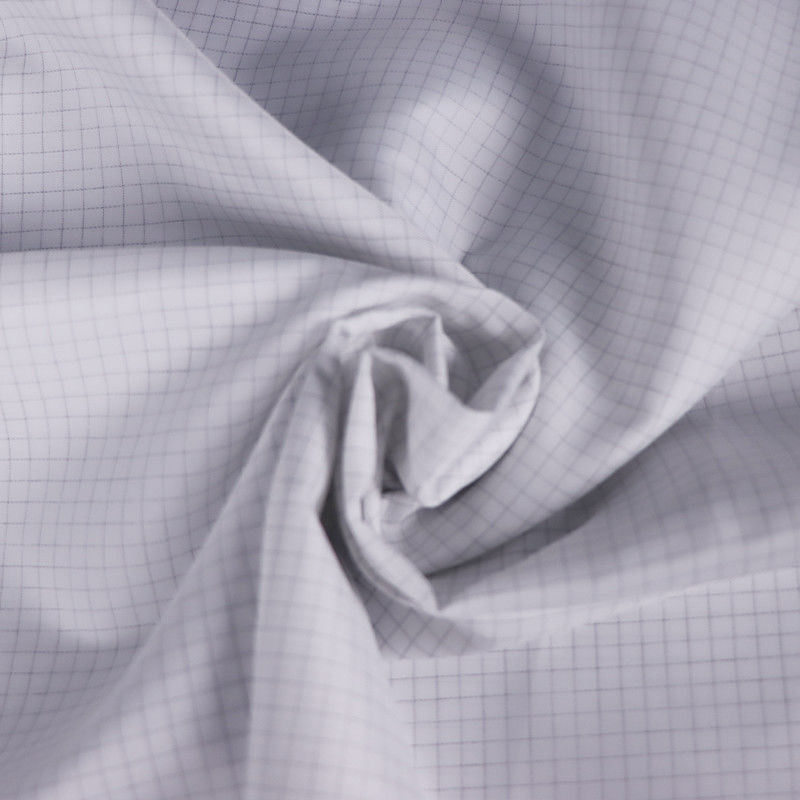 Advanced 110GSM 5mm Grid Anti-Static Grid ESD Fabric For Cleanroom Garments