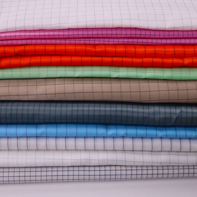 Durable 100D ESD Fabric With 5mm Stripe For Cleanroom Apparel And Workwear