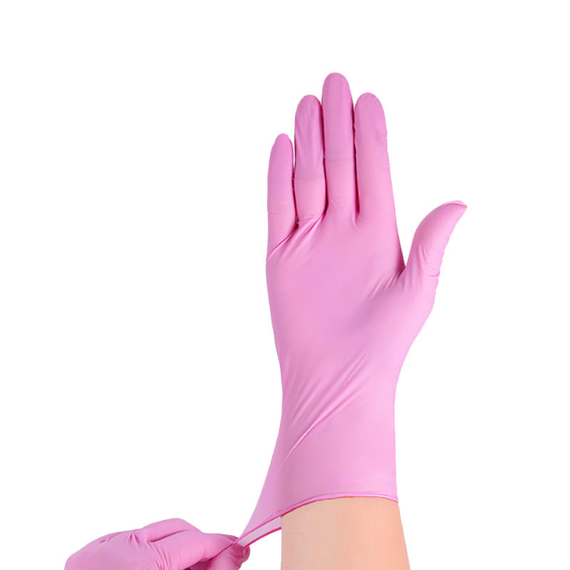 Eco Friendly Disposable Pink PVC Nitrile Safety Gloves Sustainable