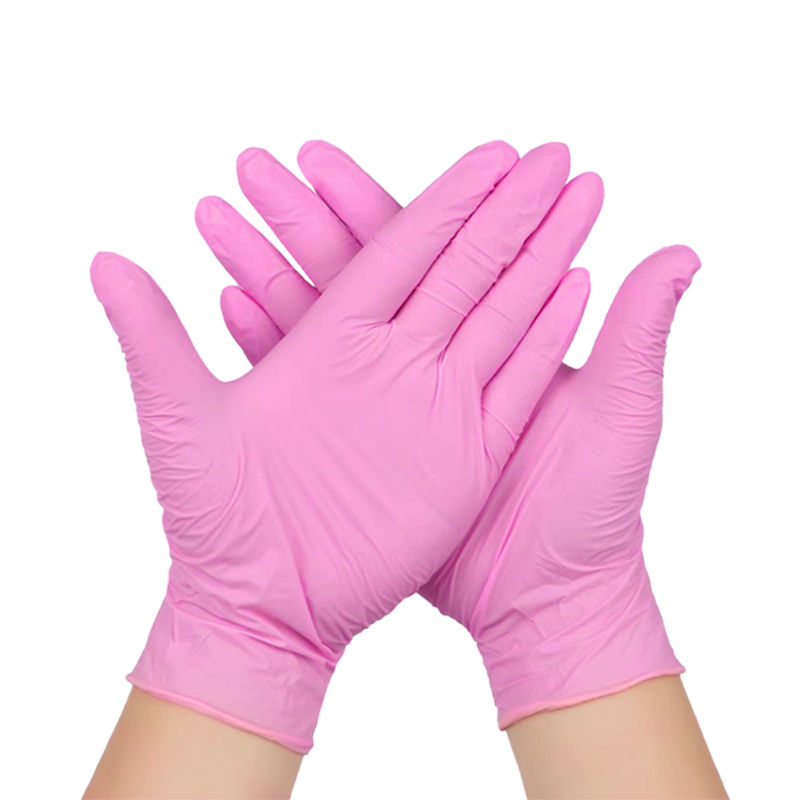 Eco Friendly Disposable Pink PVC Nitrile Safety Gloves Sustainable